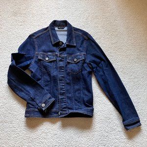 Jack & Jones Premium dark wash Type III denim trucker jacket